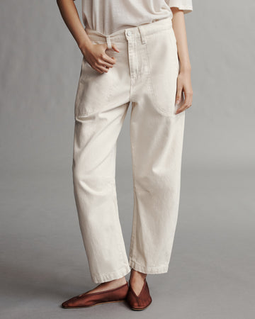 TWP Natural Jetties Beach Pant in Natural Denim view 2