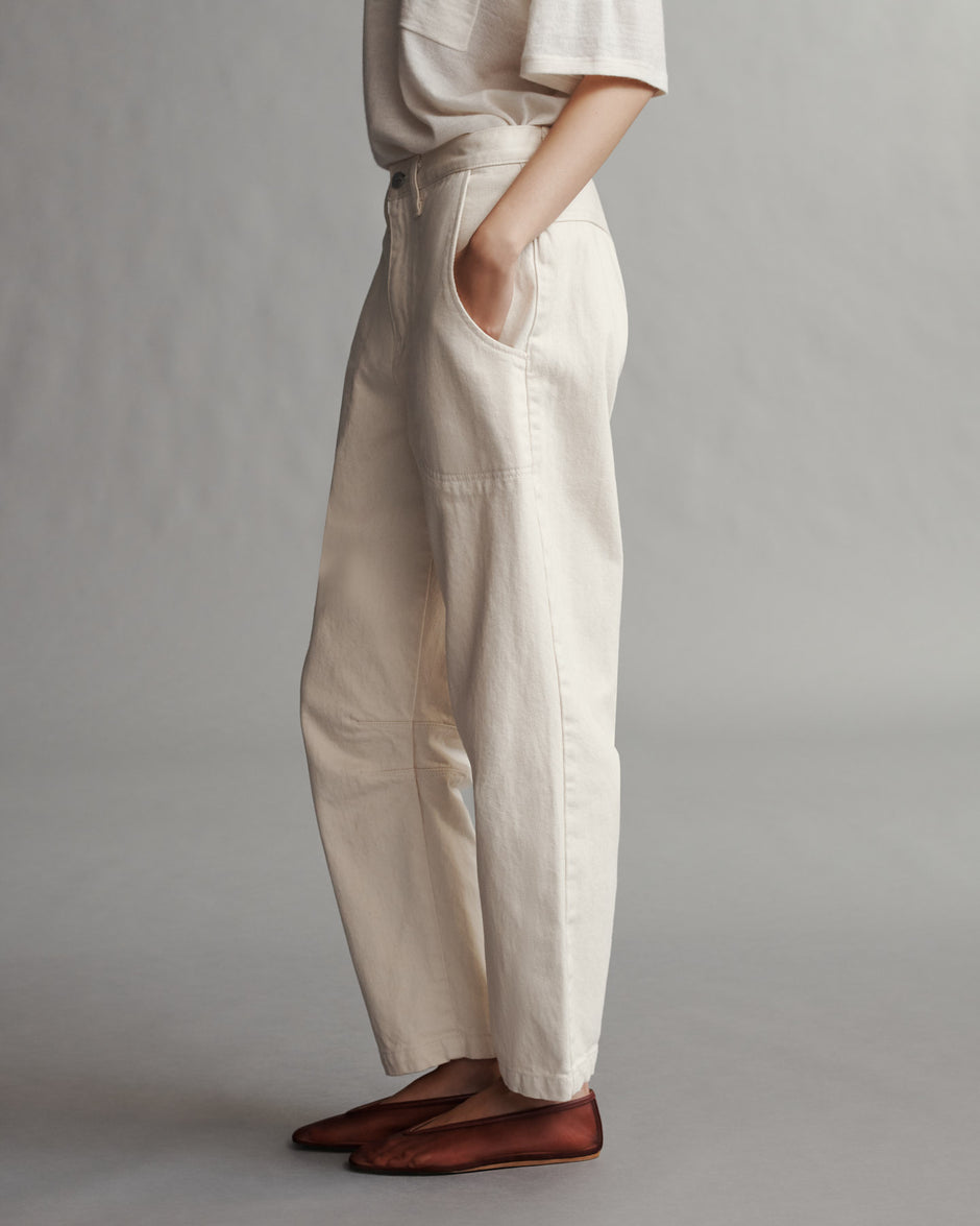 TWP Natural Jetties Beach Pant in Natural Denim view 5