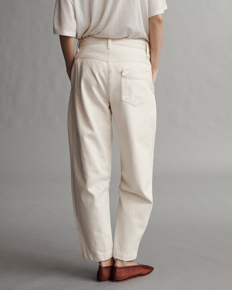 TWP Natural Jetties Beach Pant in Natural Denim view 6