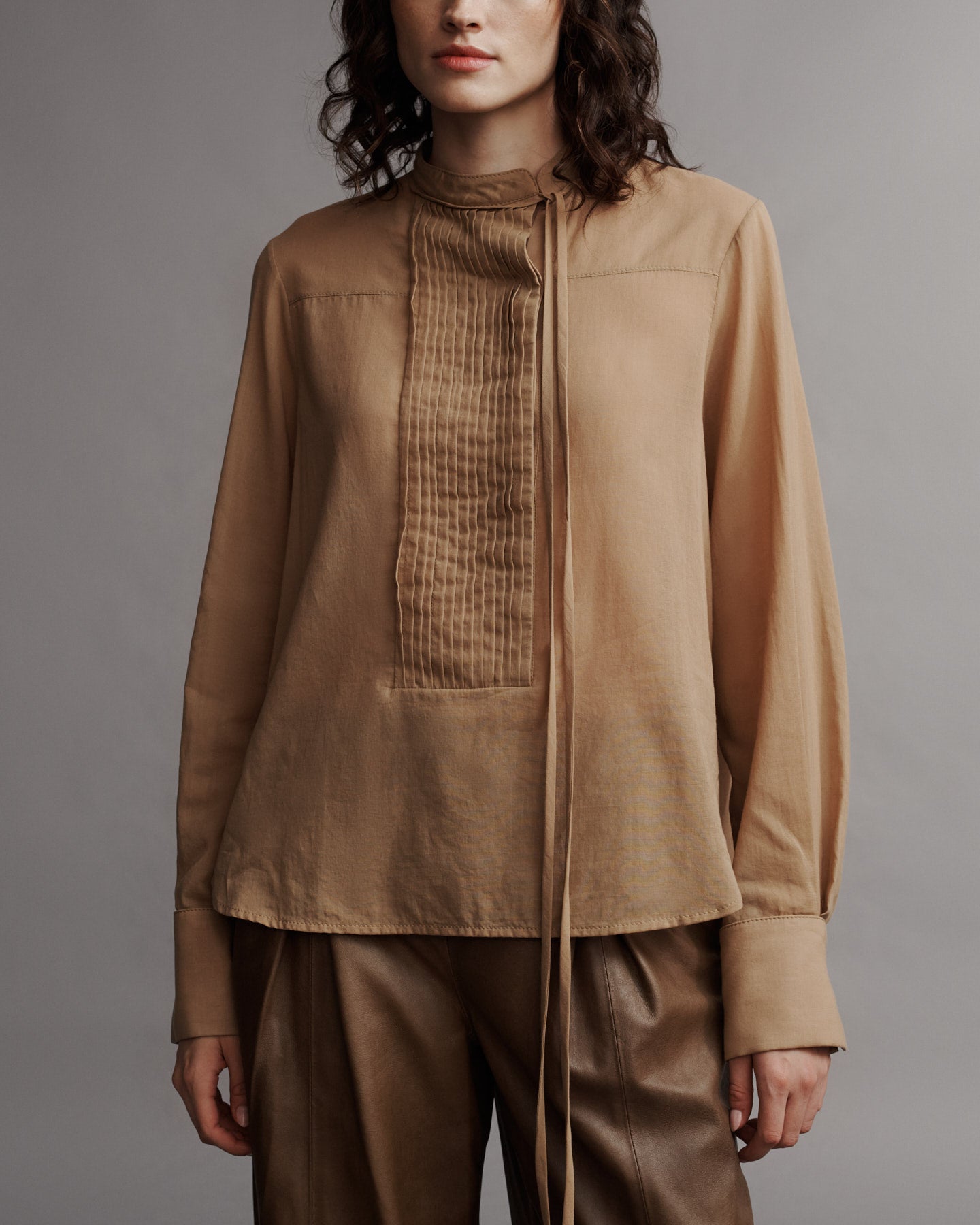 TWP Bronzed Gabriel Shirt in Cotton Voile view 2