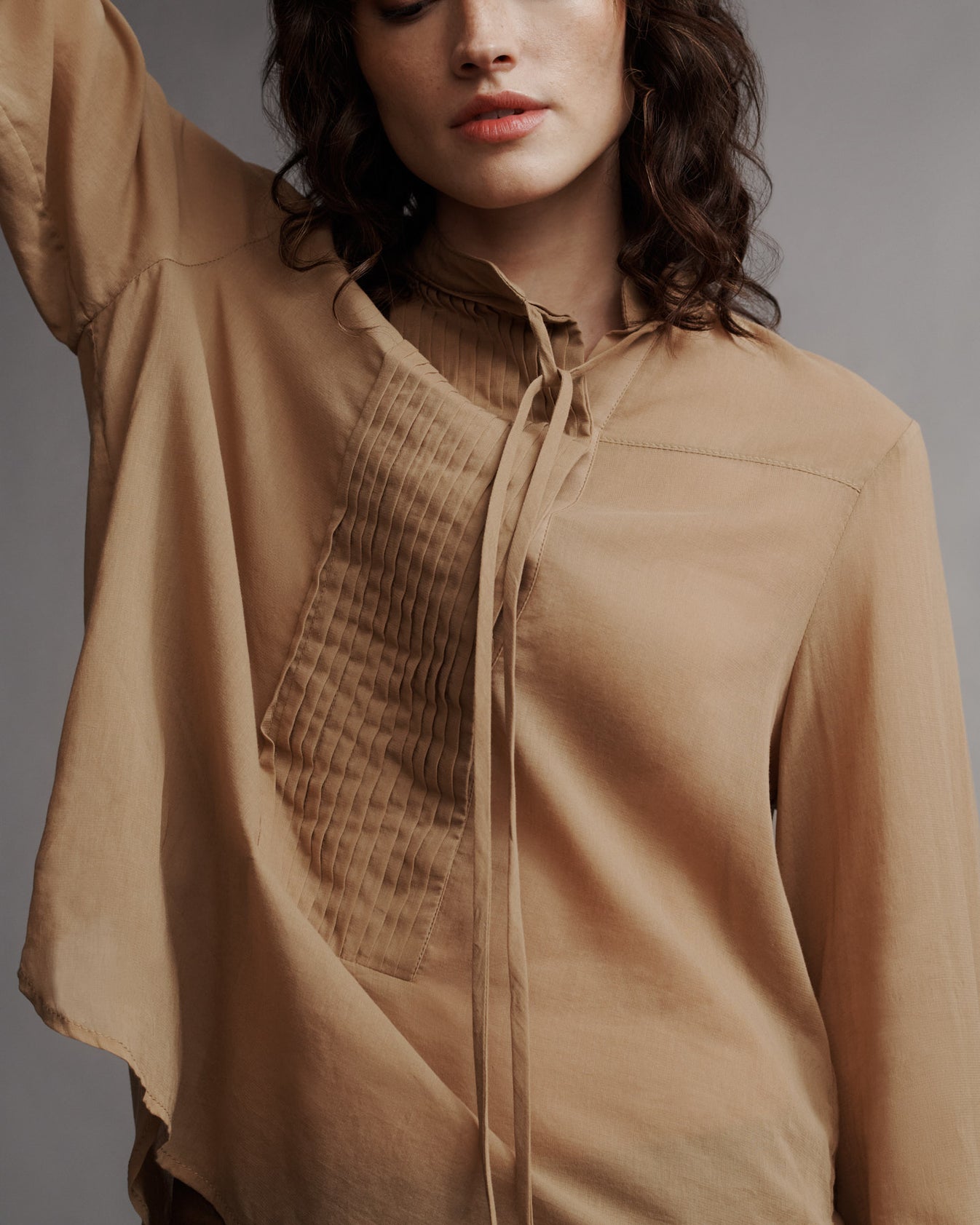 TWP Bronzed Gabriel Shirt in Cotton Voile view 1