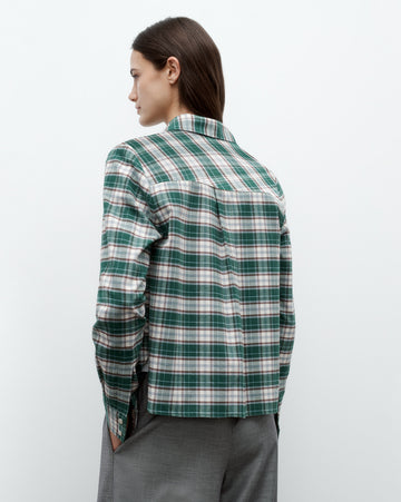 TWP Green multi New Carter Shirt in Oxford Plaid view 5