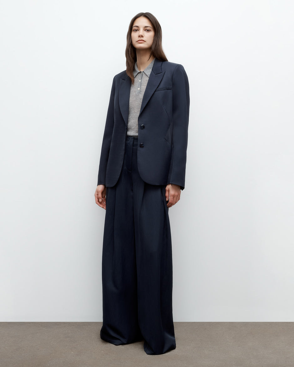 TWP Midnight Next Boyfriend Blazer in Coated Viscose Linen view 5