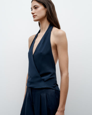 TWP Midnight Wrapped Up Top in Stretch Silk Georgette view 3