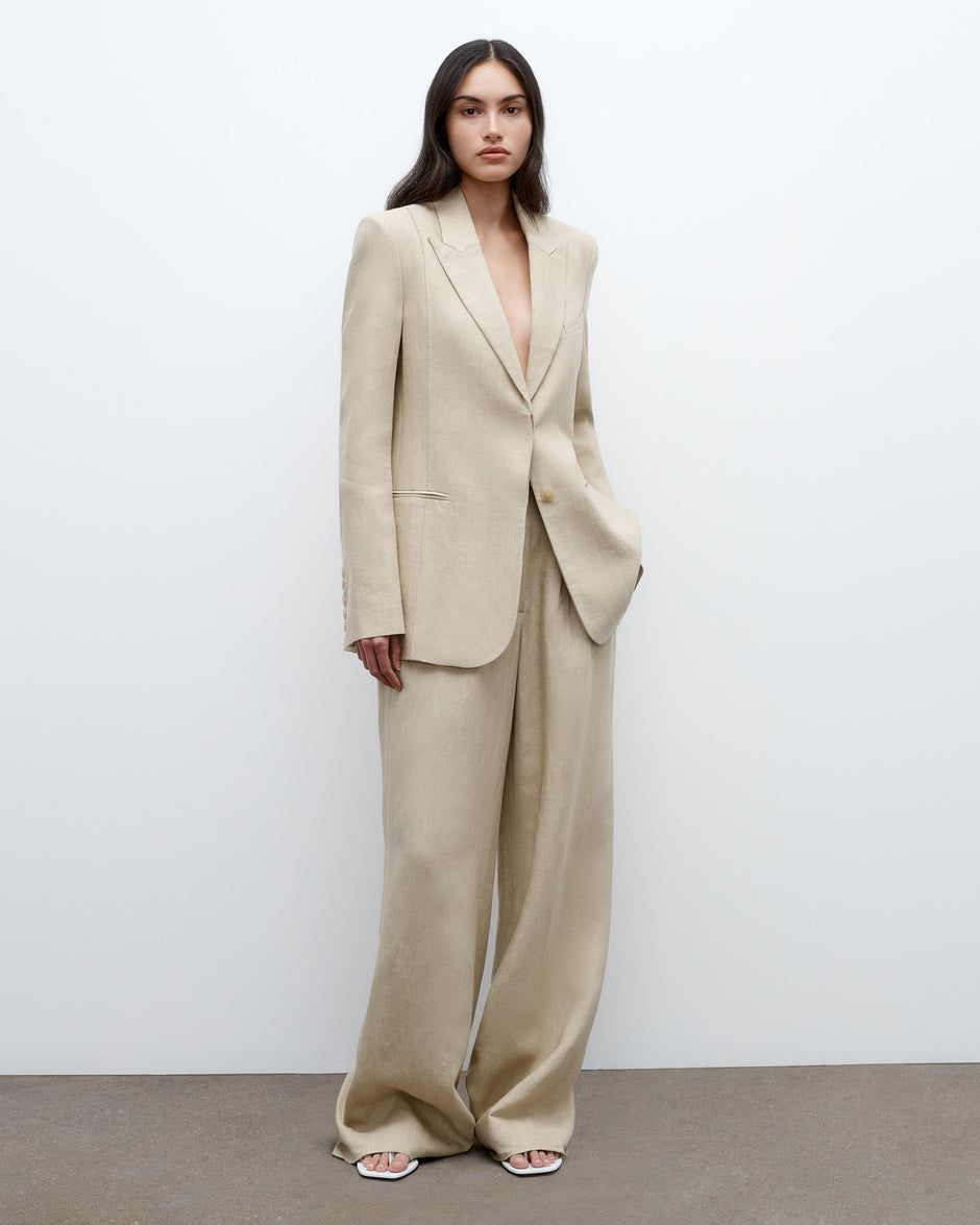 TWP Safari Morgan&#39;s Blazer in Washed Linen Suiting view 1