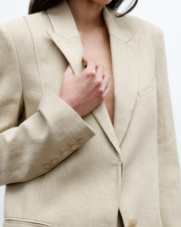 TWP Safari Morgan&#39;s Blazer in Washed Linen Suiting view 1
