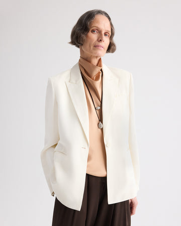 TWP Bone Boy Blazer in Coated Viscose Linen view 1