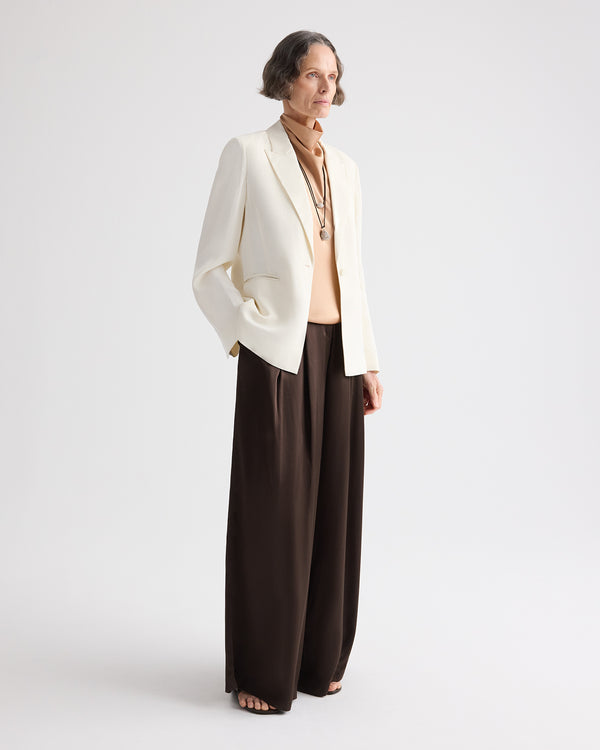 TWP Bone Boy Blazer in Coated Viscose Linen view 4