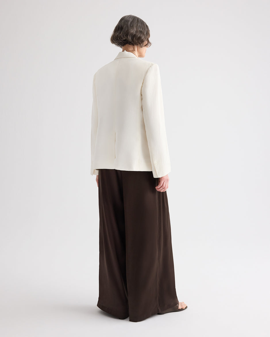 TWP Bone Boy Blazer in Coated Viscose Linen view 5
