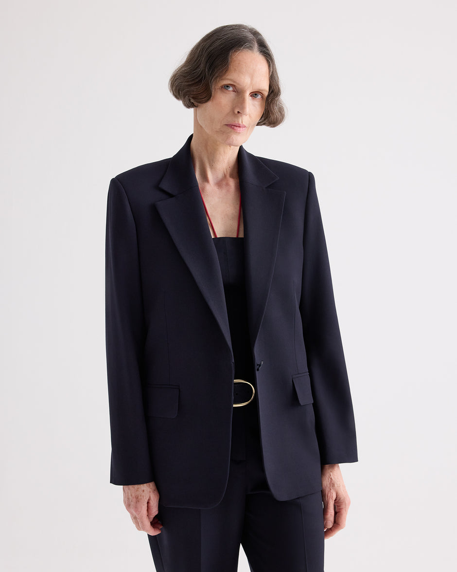 TWP Midnight Jillian Blazer in Italian Wool Twill view 1
