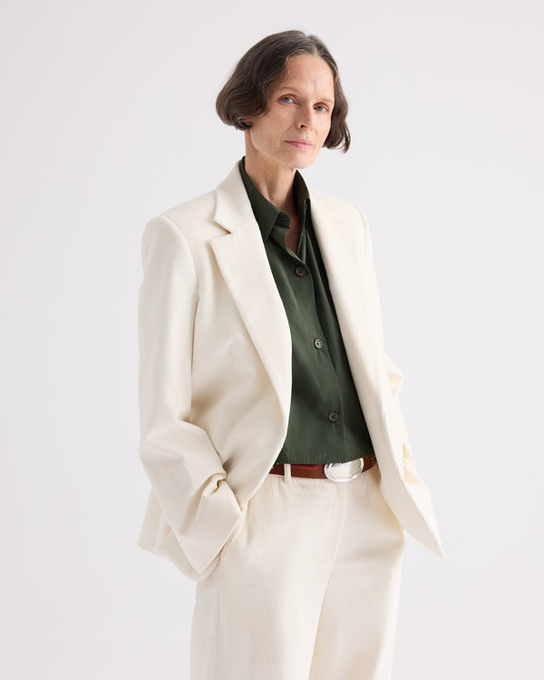 TWP White Jillian Blazer in Corduroy view 2