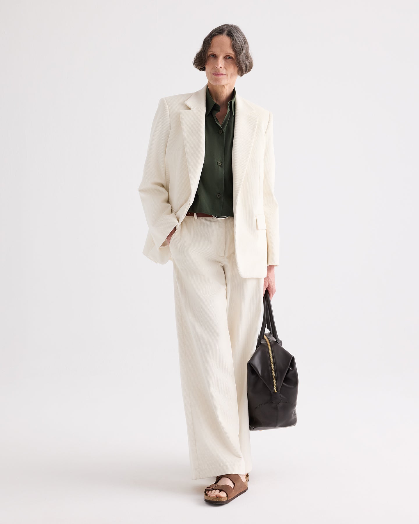 TWP White Jillian Blazer in Corduroy view 1