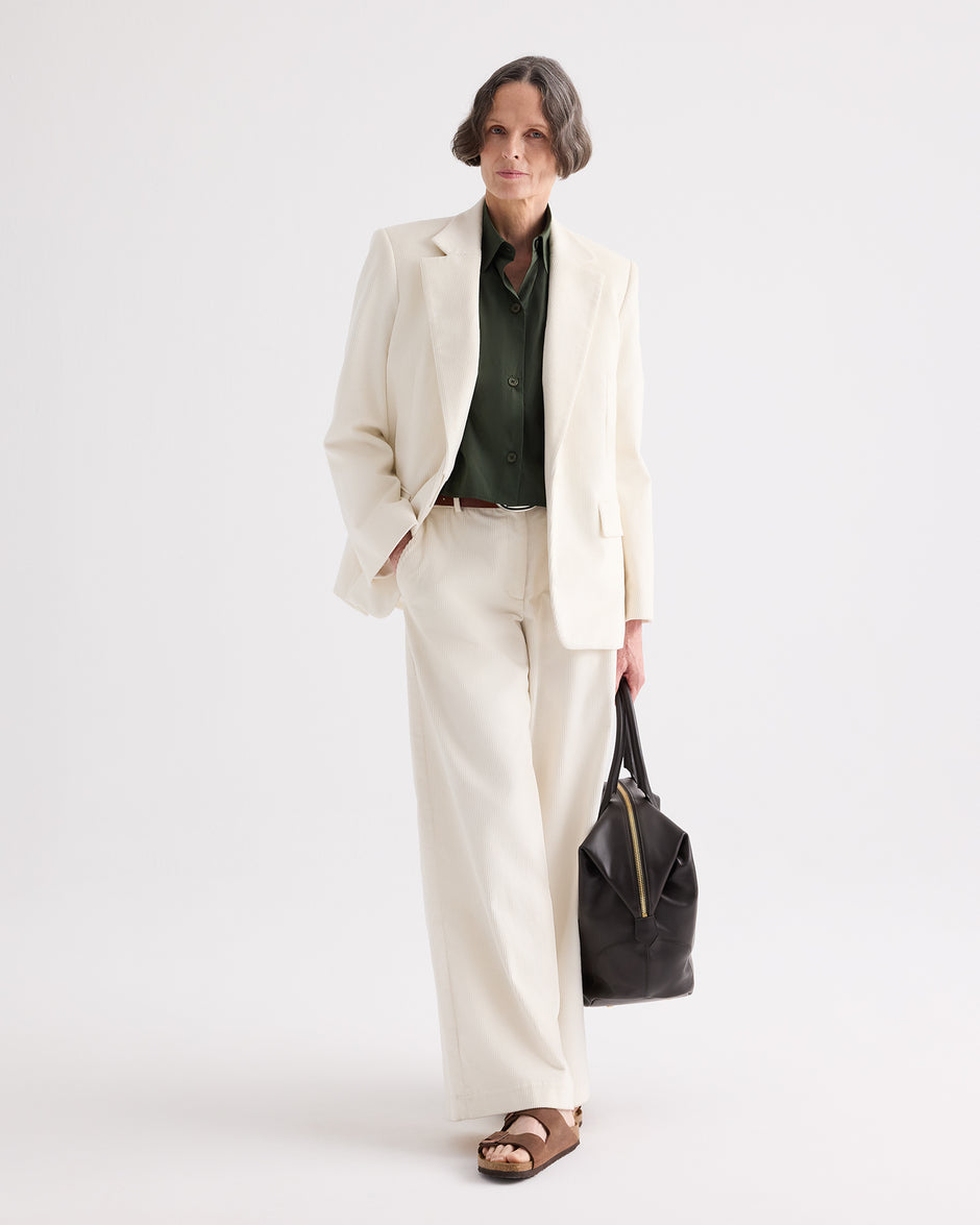 TWP White Jillian Blazer in Corduroy view 1