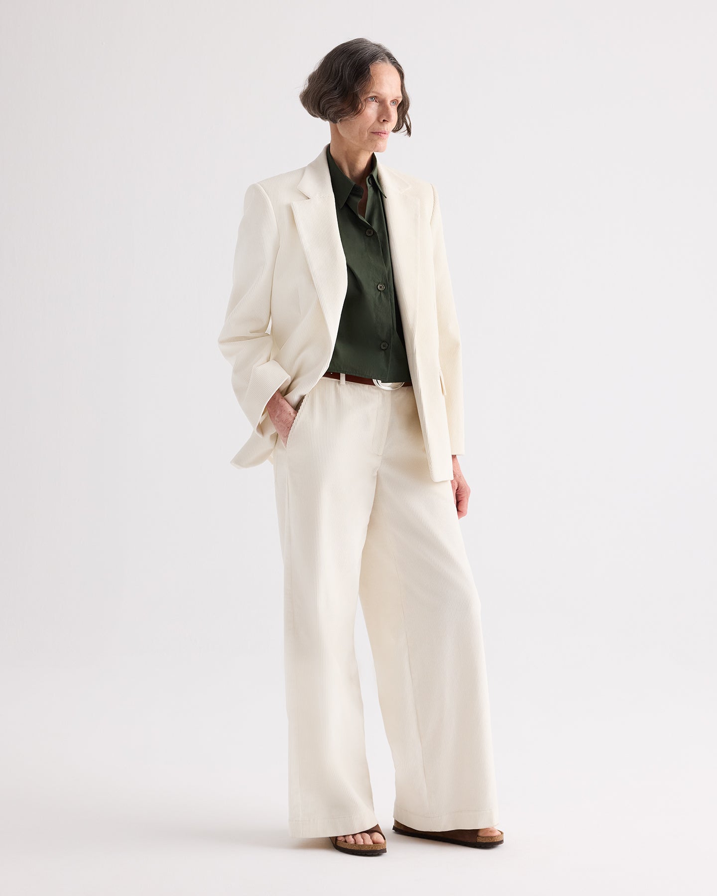TWP White Jillian Blazer in Corduroy view 4