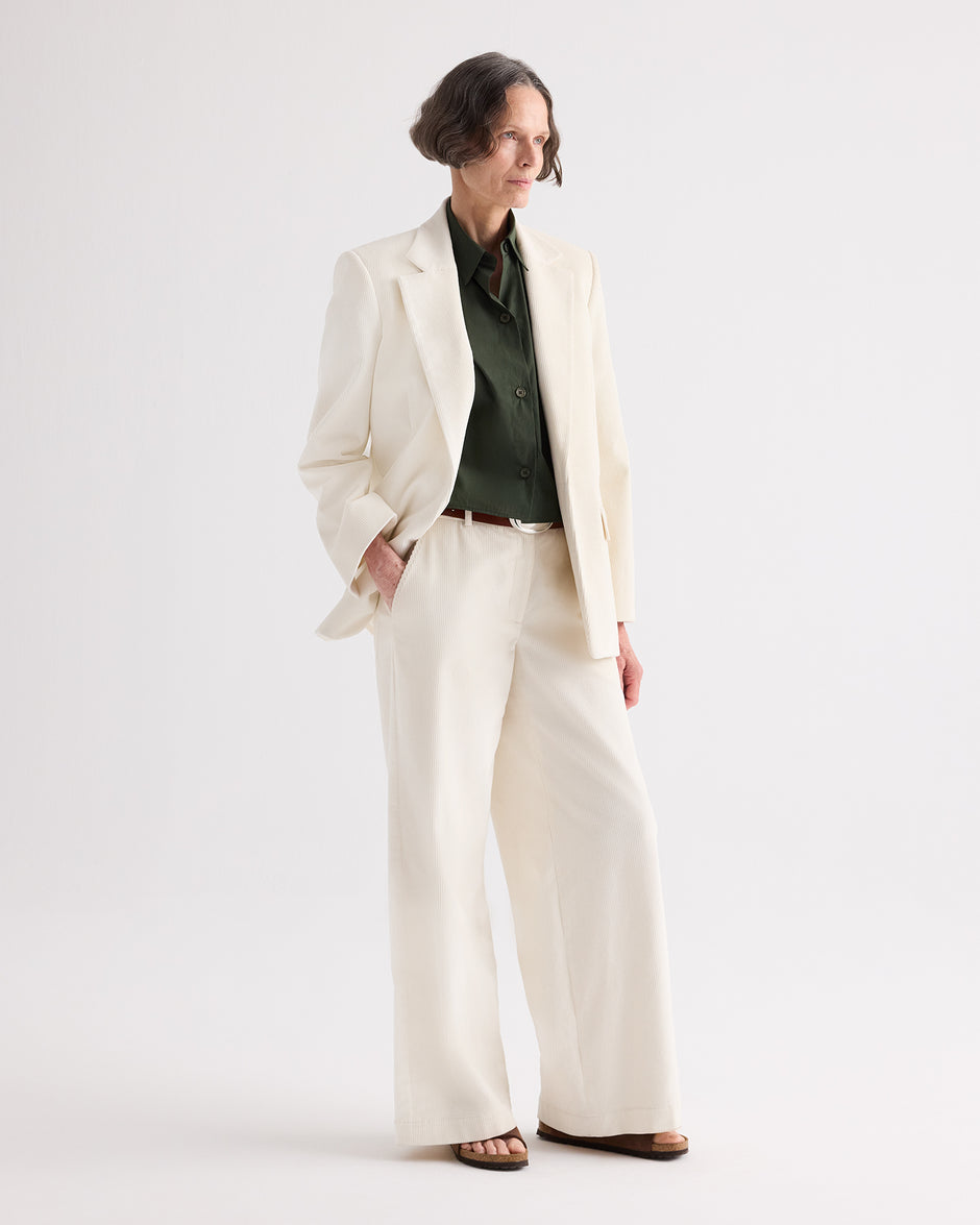 TWP White Jillian Blazer in Corduroy view 4