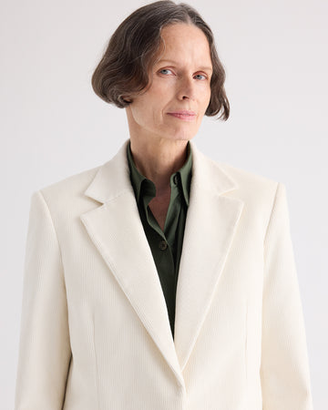 TWP White Jillian Blazer in Corduroy view 3