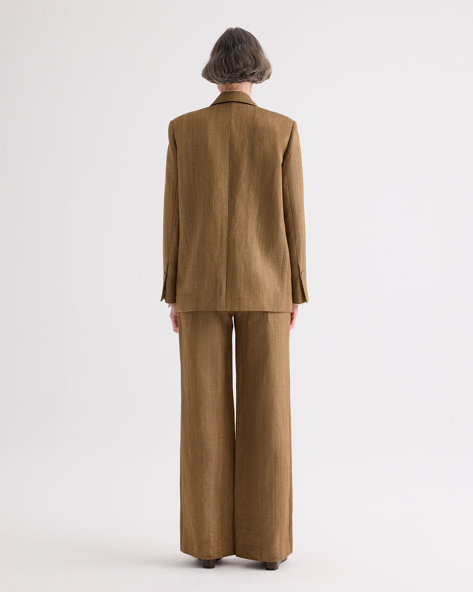 TWP Kelp Jillian Blazer in Novel Herringbone Linen view 5