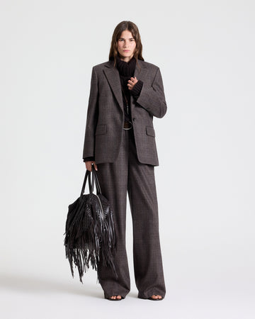 TWP Chocolate multi Jillian Blazer in Wool Flannel view 5
