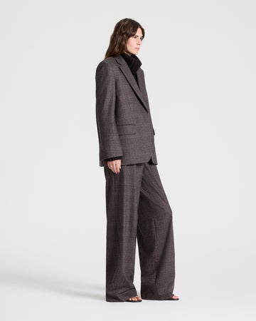 TWP Chocolate multi Jillian Blazer in Wool Flannel view 3