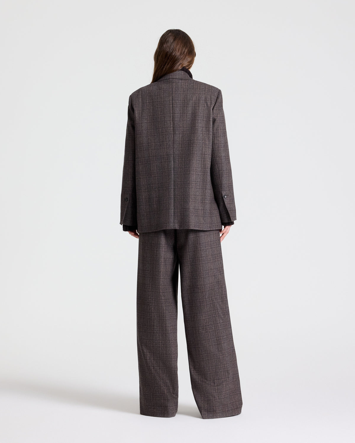TWP Chocolate multi Jillian Blazer in Wool Flannel view 4