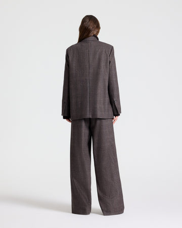 TWP Chocolate multi Jillian Blazer in Wool Flannel view 4