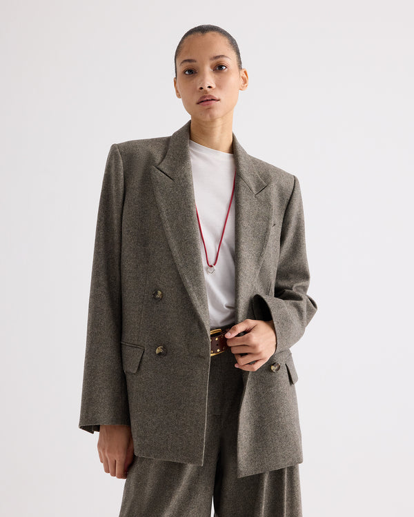 TWP Tea multi Harper Blazer in Fancy Wool Flannel view 1