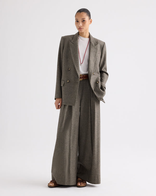 TWP Tea multi Harper Blazer in Fancy Wool Flannel view 2