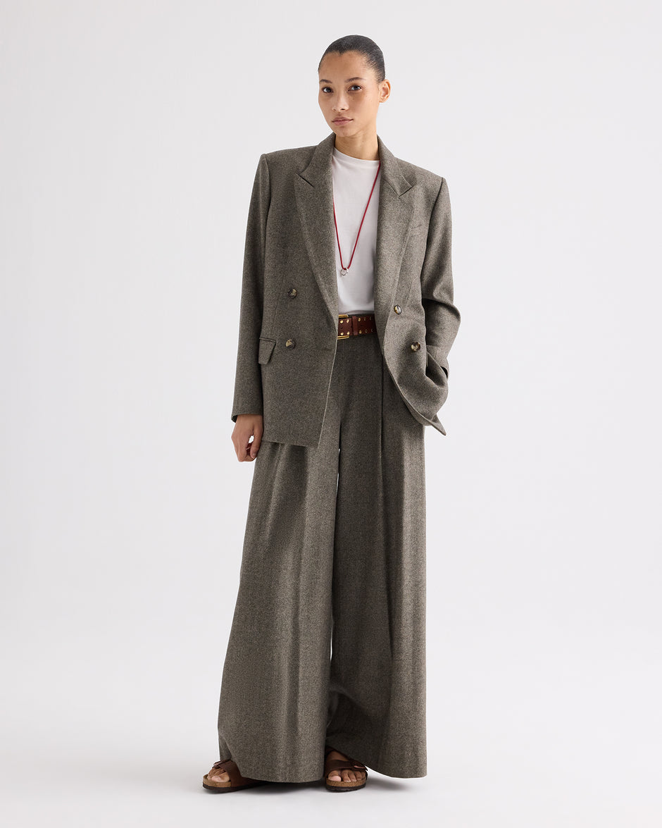 TWP Tea multi Harper Blazer in Fancy Wool Flannel view 2