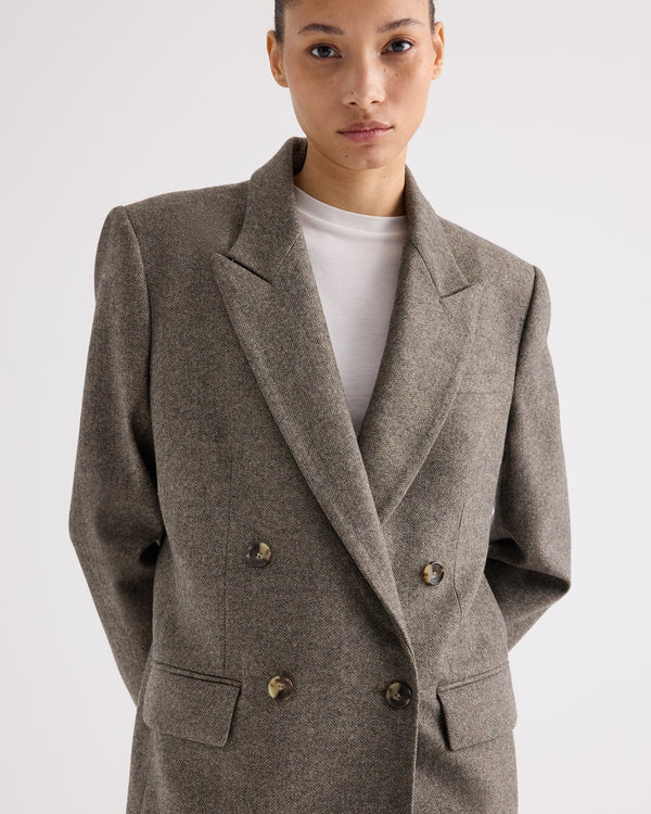TWP Tea multi Harper Blazer in Fancy Wool Flannel view 3