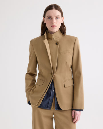 TWP British khaki The Double Take Blazer in Trench Chino Twill view 1