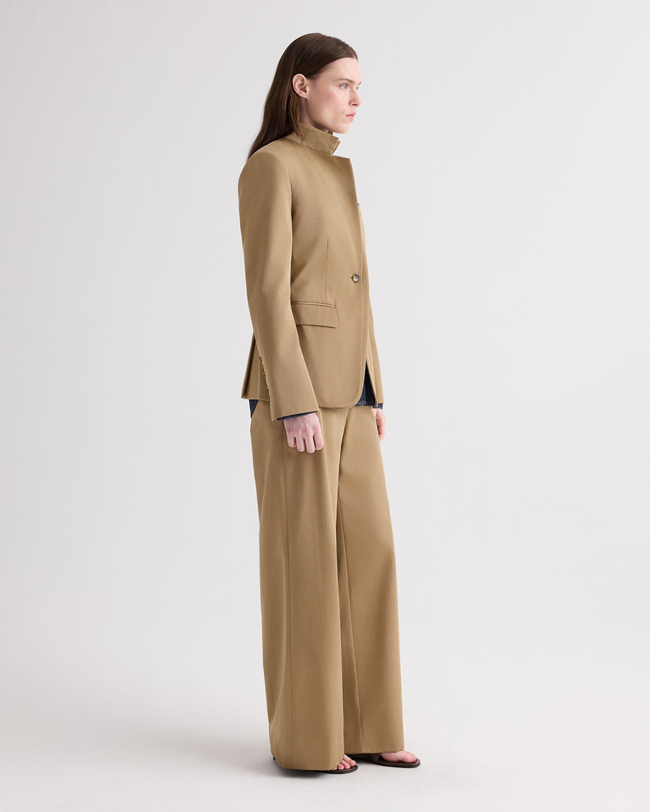 TWP British khaki The Double Take Blazer in Trench Chino Twill view 4