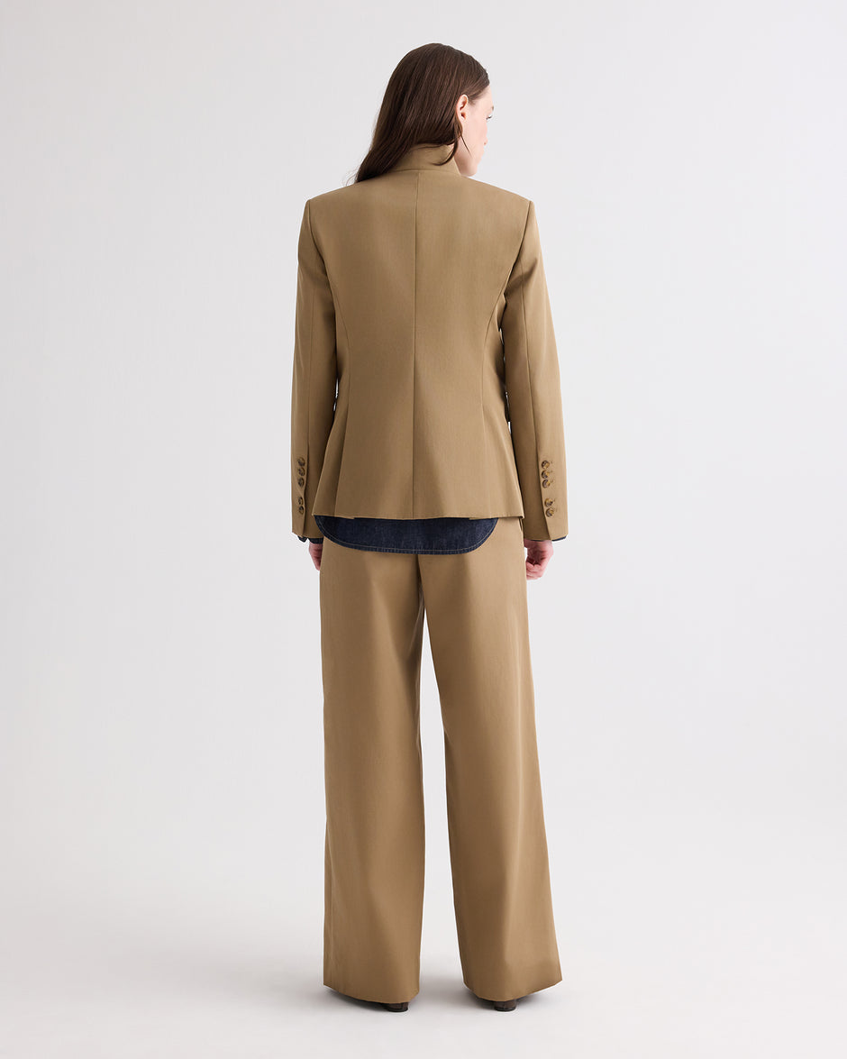 TWP British khaki The Double Take Blazer in Trench Chino Twill view 5