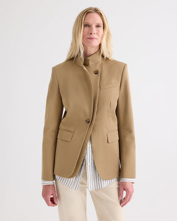 TWP British khaki The Double Take Blazer in Trench Chino Twill view 1