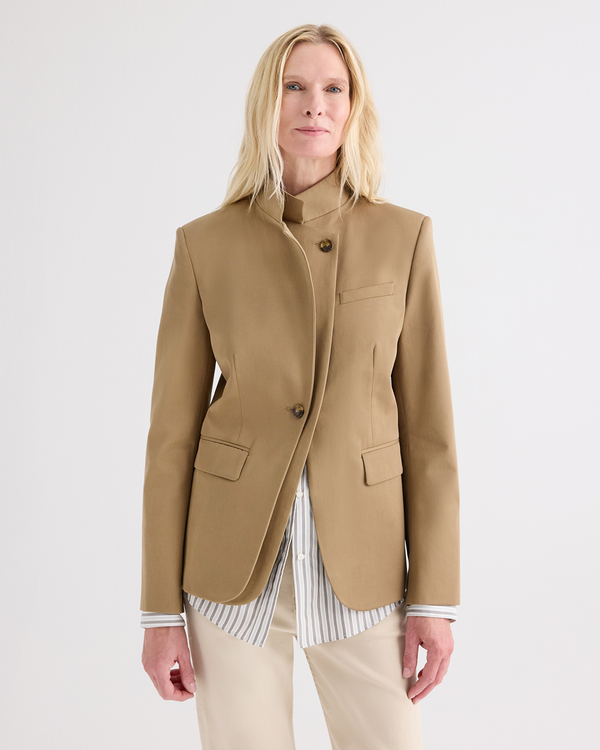 TWP British khaki The Double Take Blazer in Trench Chino Twill view 1