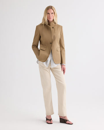 TWP British khaki The Double Take Blazer in Trench Chino Twill view 3