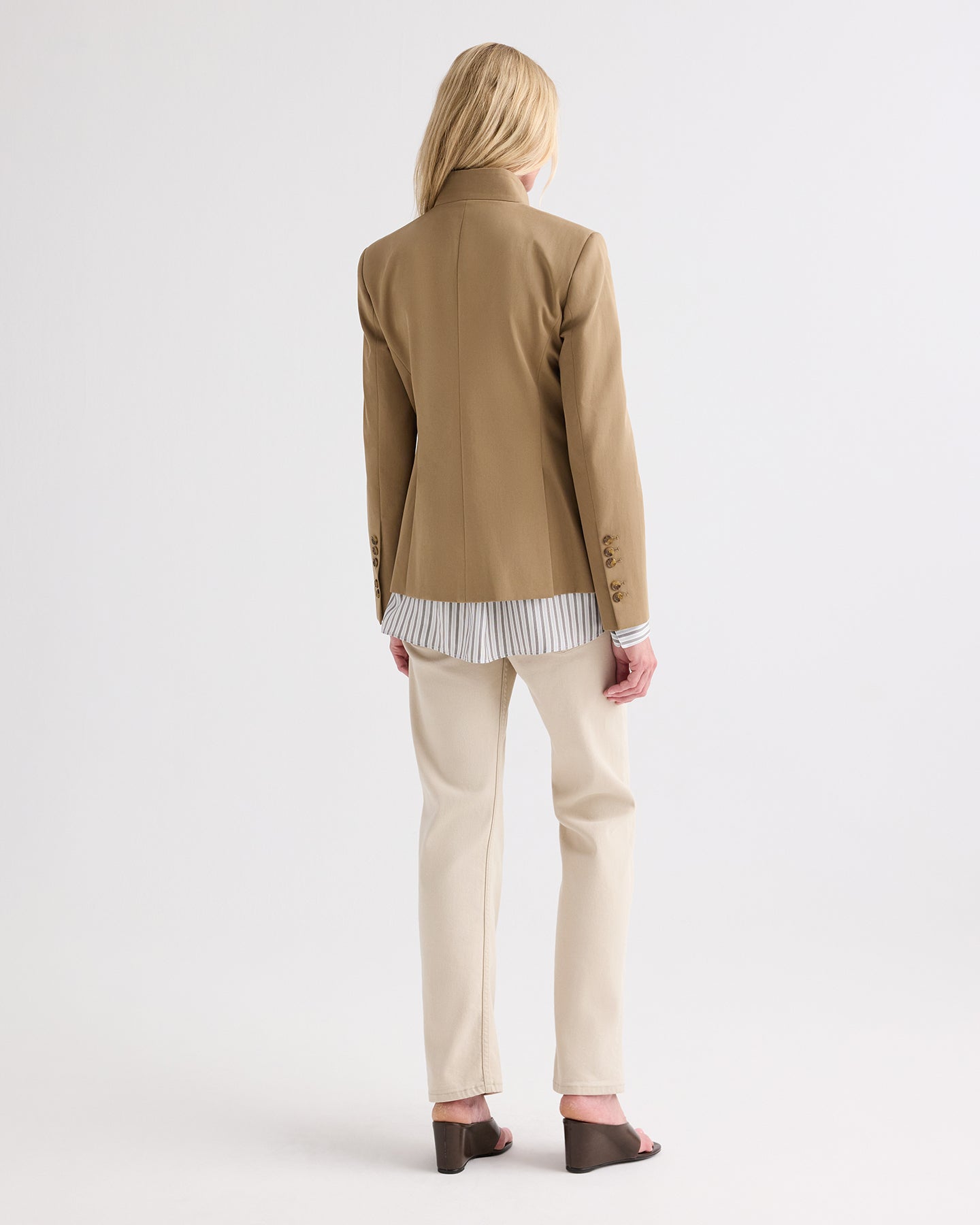 TWP British khaki The Double Take Blazer in Trench Chino Twill view 5