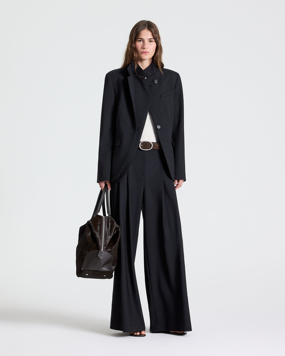 TWP Black The Double Take Blazer in Soft Finish Stretch Wool view 4