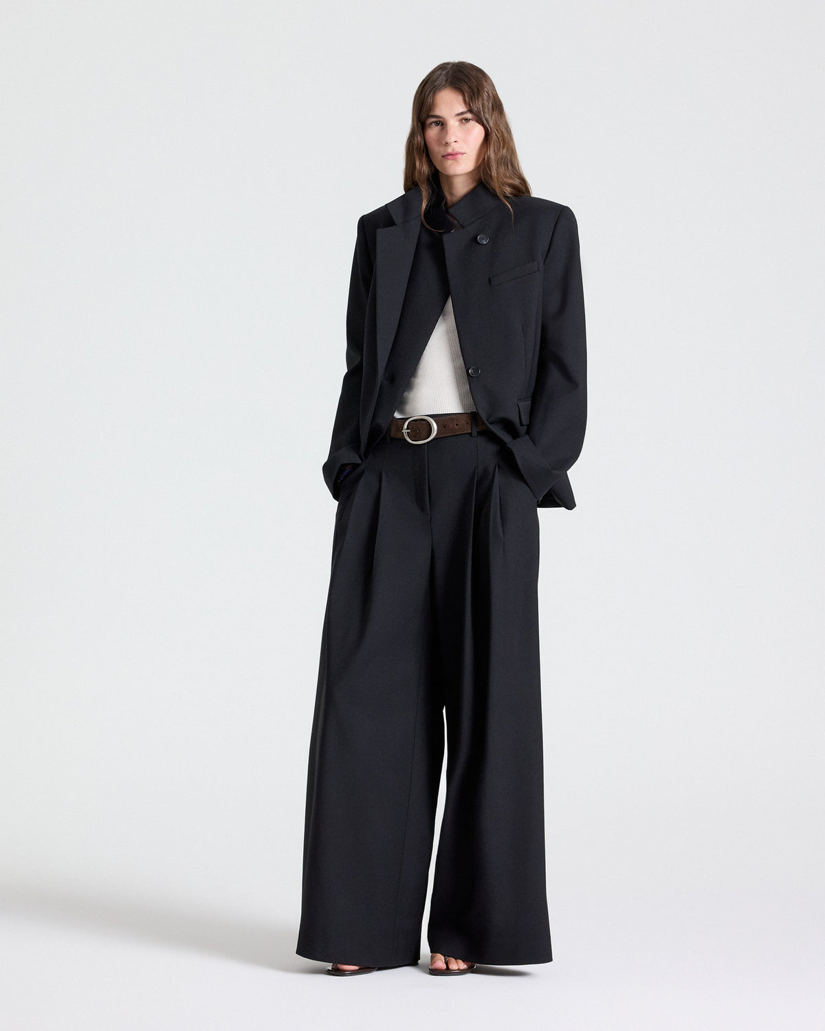 TWP Black The Double Take Blazer in Soft Finish Stretch Wool view 5