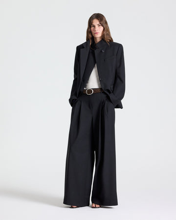 TWP Black The Double Take Blazer in Soft Finish Stretch Wool view 5