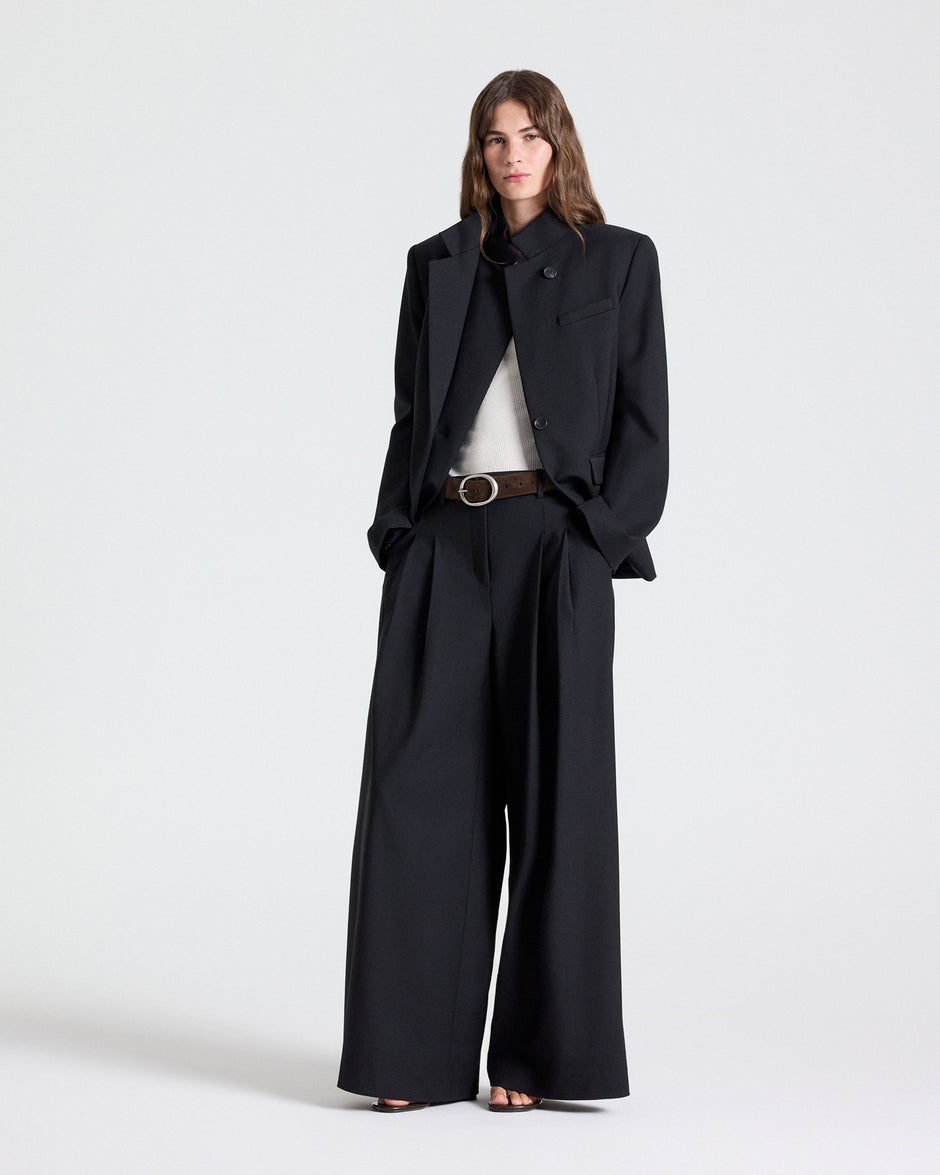 TWP Black The Double Take Blazer in Soft Finish Stretch Wool view 5