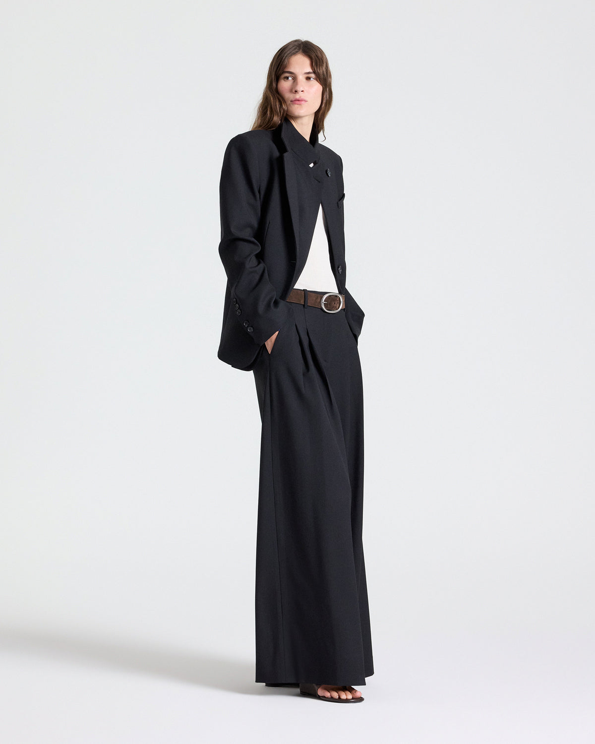 TWP Black The Double Take Blazer in Soft Finish Stretch Wool view 6