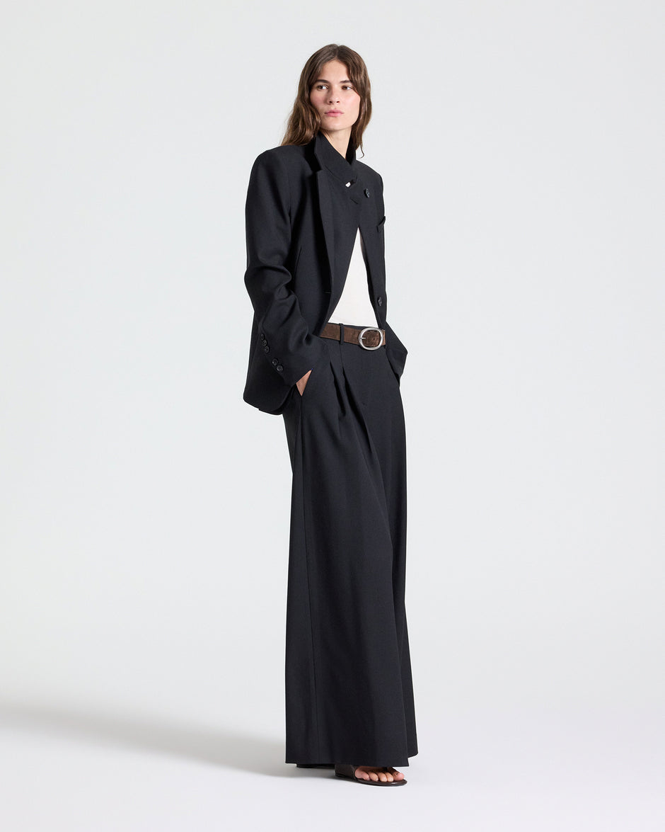 TWP Black The Double Take Blazer in Soft Finish Stretch Wool view 6