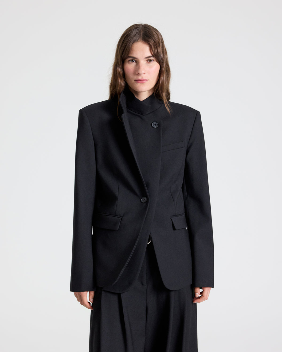 TWP Black The Double Take Blazer in Soft Finish Stretch Wool view 1