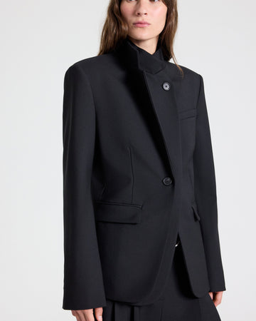 TWP Black The Double Take Blazer in Soft Finish Stretch Wool view 3