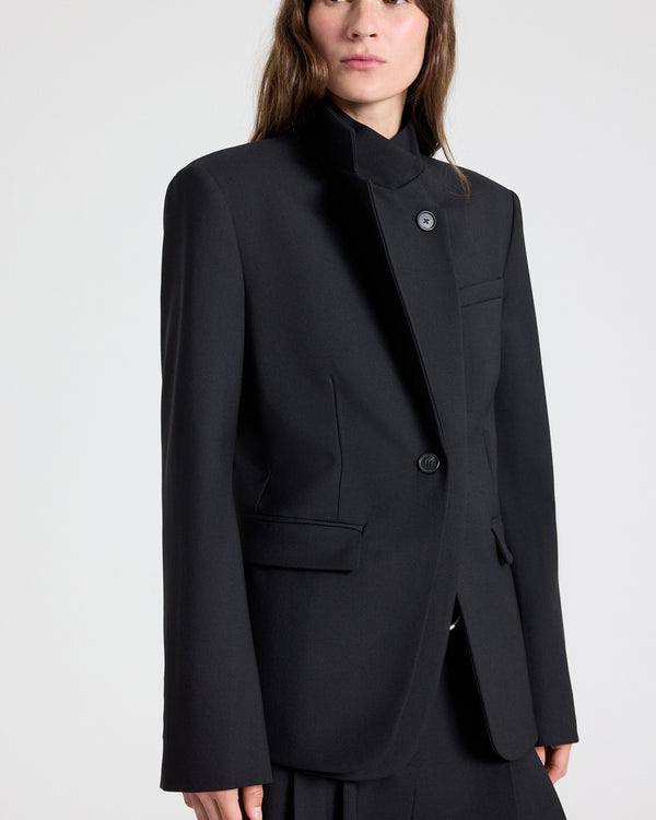 TWP Black The Double Take Blazer in Soft Finish Stretch Wool view 3