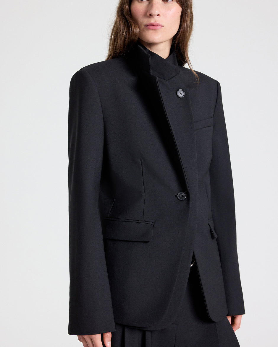 TWP Black The Double Take Blazer in Soft Finish Stretch Wool view 3