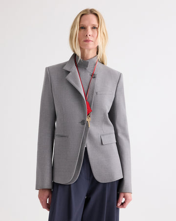TWP Medium heather grey The Double Take Blazer in Soft Finish Stretch Wool view 1
