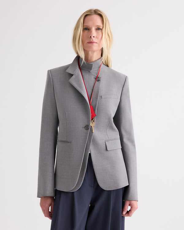 TWP Medium heather grey The Double Take Blazer in Soft Finish Stretch Wool view 1