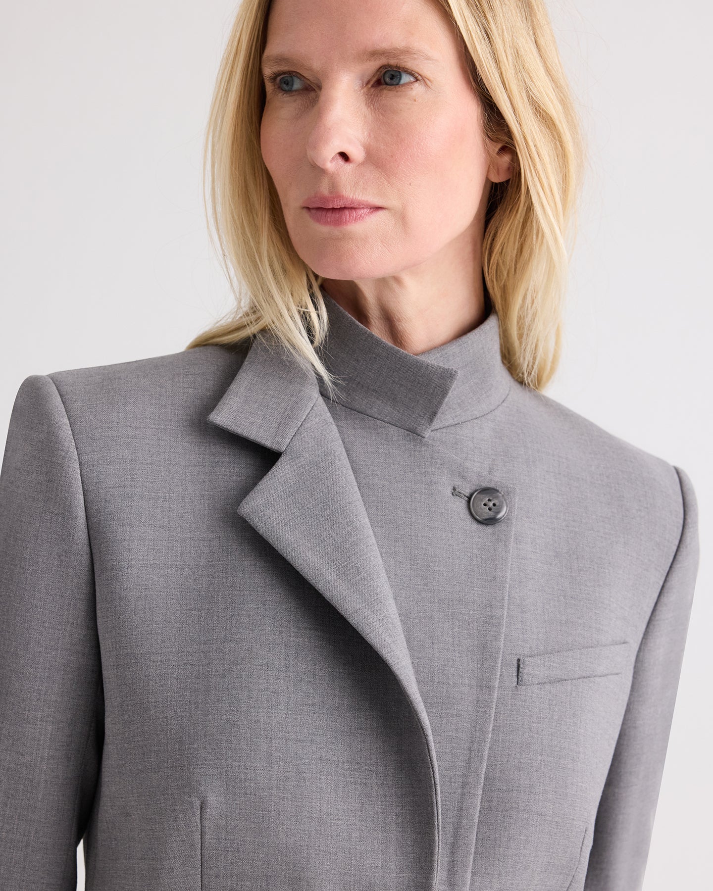 TWP Medium heather grey The Double Take Blazer in Soft Finish Stretch Wool view 2