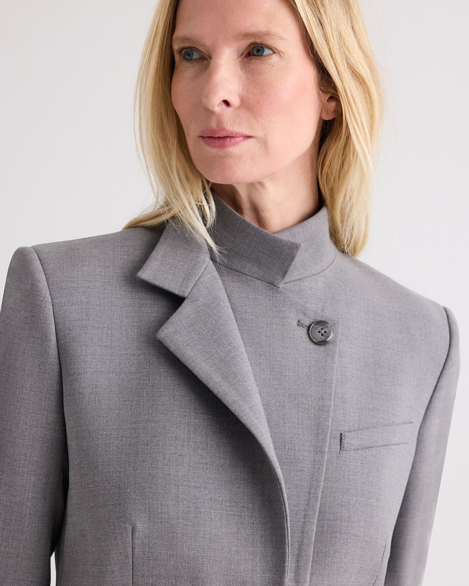 TWP Medium heather grey The Double Take Blazer in Soft Finish Stretch Wool view 2